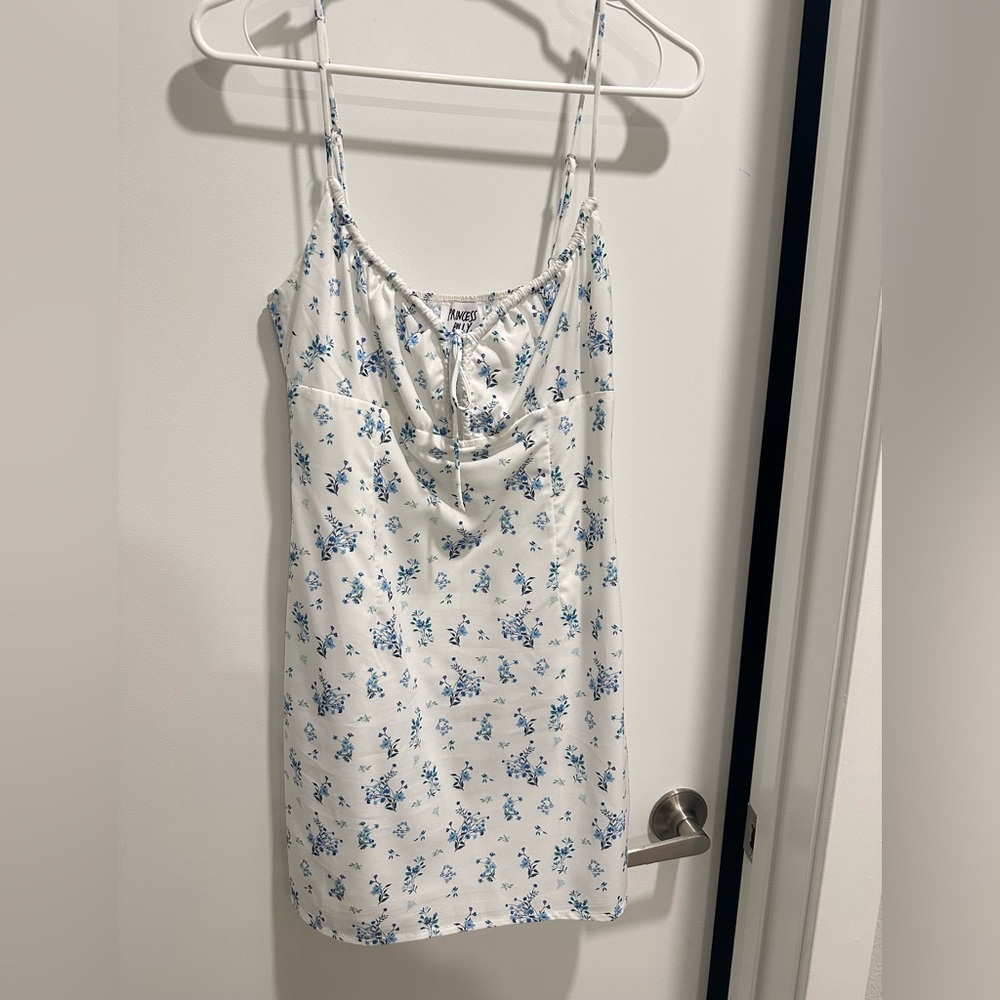 Princess Polly White and Blue Floral Dress